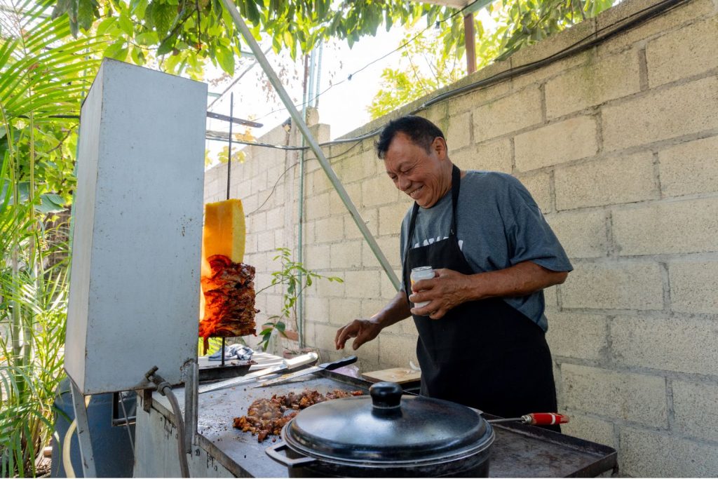 Tacos al pastor street food Mexico City